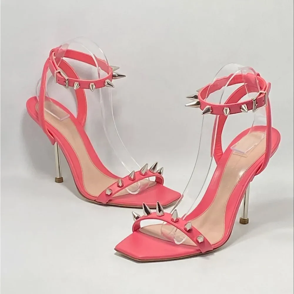 Alexander McQueen Punk Stud Leather Ankle-Strap Sandals size 39.5